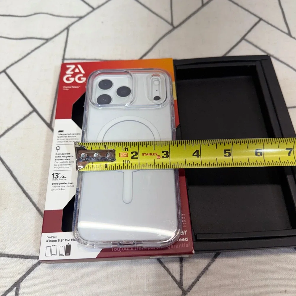 ZAGG Crystal Palace Snap iPhone 16 Pro Max Clear MagSafe Case Graphene 13ft Drop